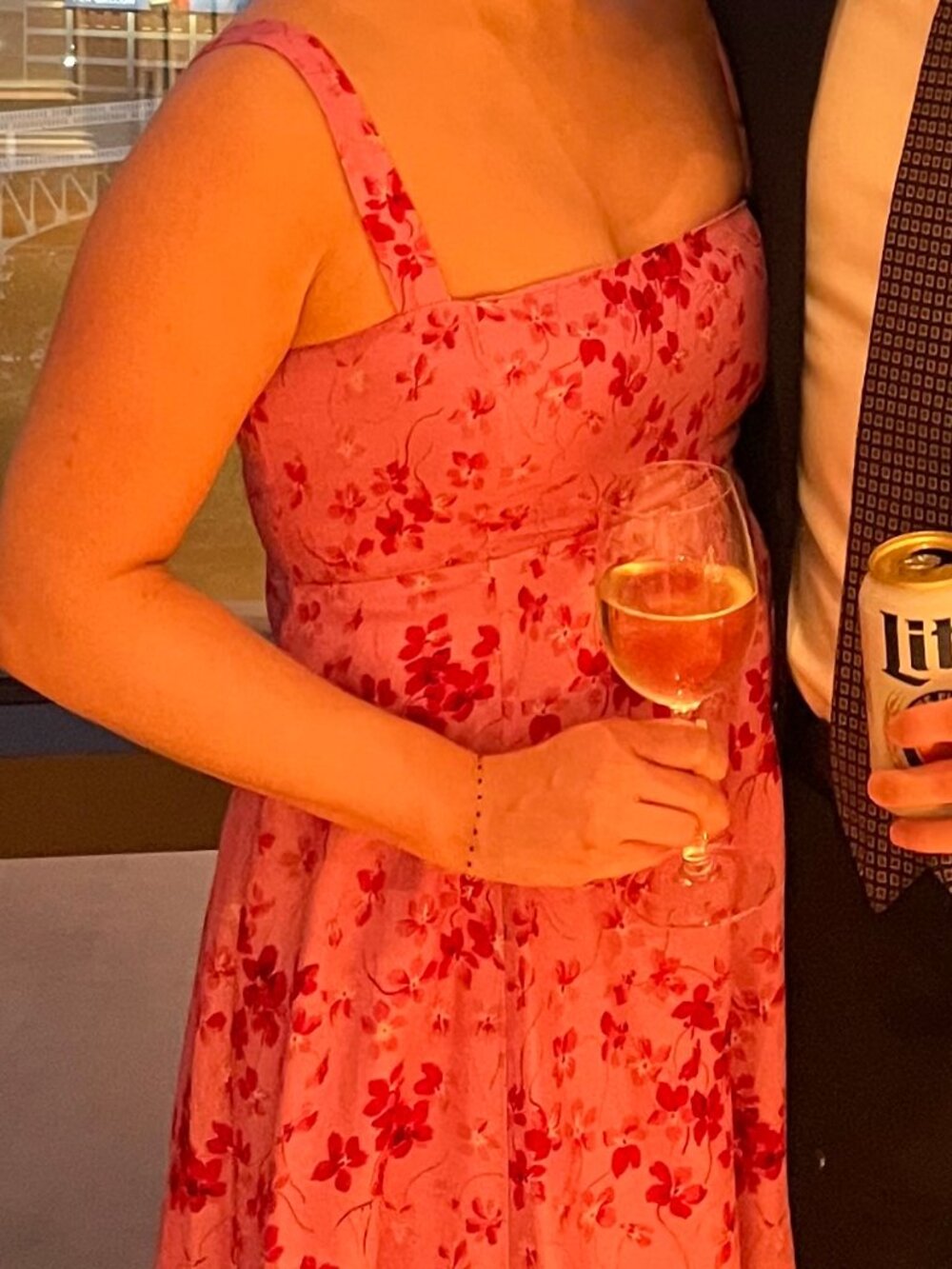 Hill House Pink Maxi Dress with Red Floral Print - Picture 4 of 4